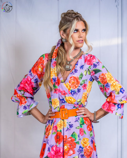 Floral Garden Wrap Maxi Dress