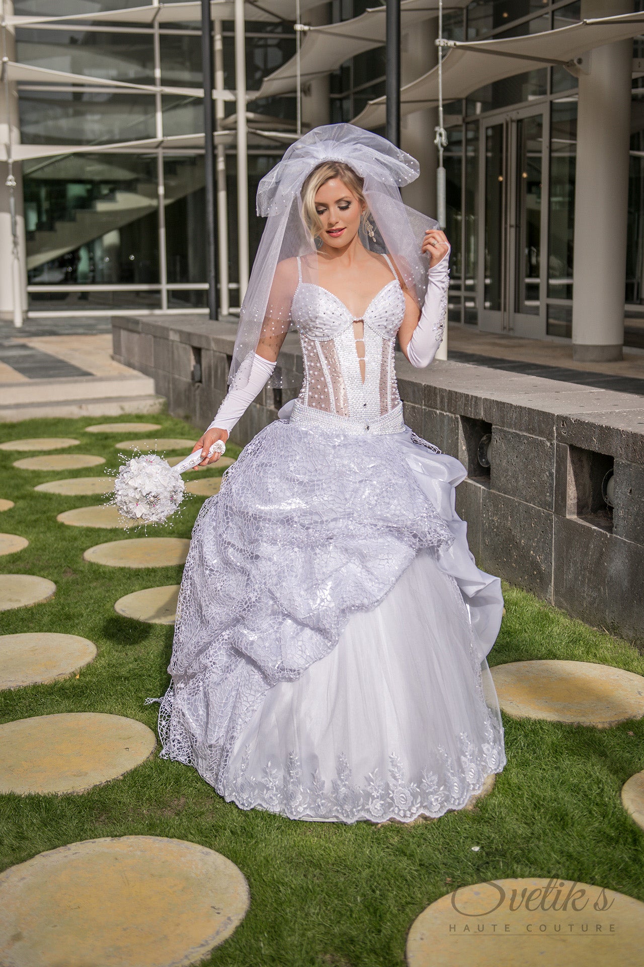 Brides Web 2 Sample - In Stock in size x-small/small (0-4)