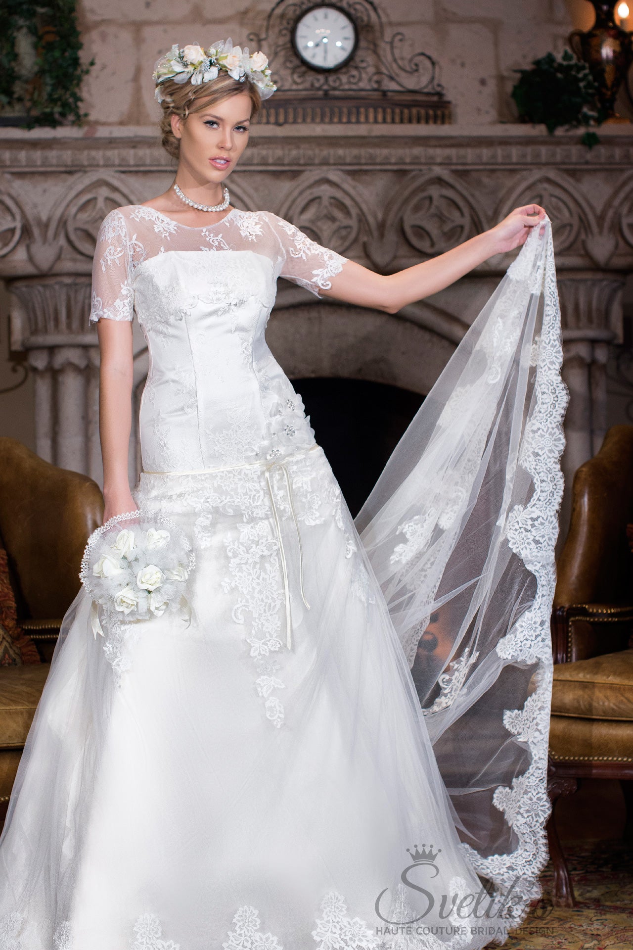Ivory Orchid Sample - In Stock in size small (2-4)